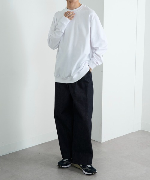 CONTACT（コンタクト）の「【CONTACT】スムースリブトップス（Tシャツ/カットソー・メンズ・モカ/ブラック/ネイビー/グレイッシュベージュ/ブルーグレー/グレー/チャコールグレー/ホワイト・LL/M/S/L）」の21枚目の写真