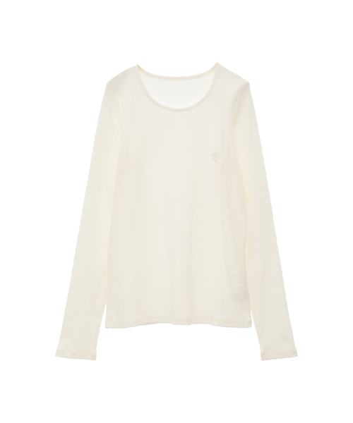 CONVERSE TOKYO(コンバーストウキョウ)の「STAR★ ONEPOINT RIB LONG SLEEVE TEE(Tシャツ/カットソー・レディース・ブラック/ホワイト/ピンク・FREE)」の1枚目の写真