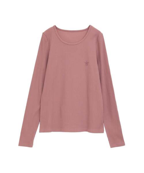 CONVERSE TOKYO(コンバーストウキョウ)の「STAR★ ONEPOINT RIB LONG SLEEVE TEE(Tシャツ/カットソー・レディース・ブラック/ホワイト/ピンク・FREE)」の3枚目の写真
