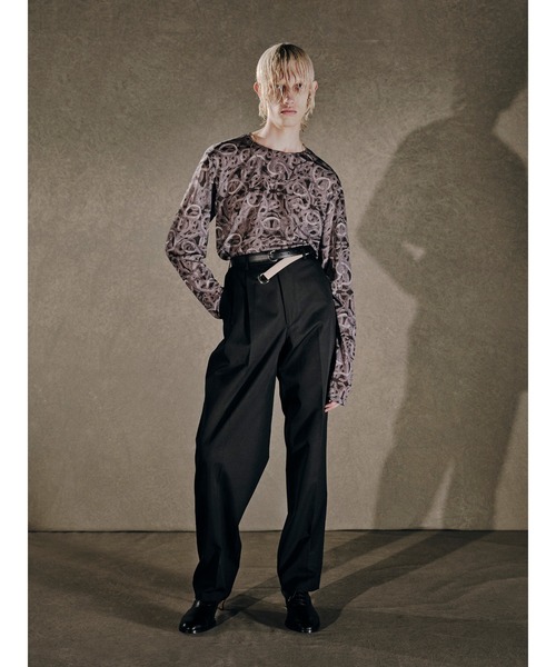 JOHN LAWRENCE SULLIVAN（ジョンローレンスサリバン）の「WOOL COTTON TWILL ASYMMETRY TROUSERS（スラックス・メンズ・ブラック/ベージュ・46/44/48）」の3枚目の写真