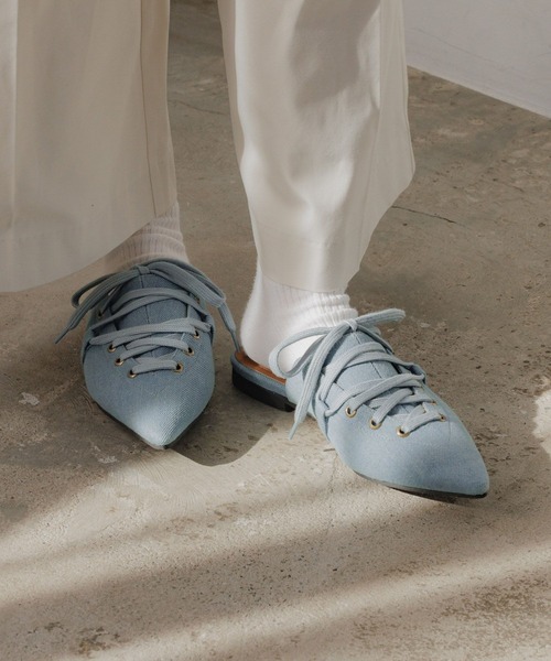 niko and...（ニコアンド）の「オリジナルポインテッドミュール（サンダル・レディース・グレー/ブルー・LARGE/MEDIUM）」の13枚目の写真