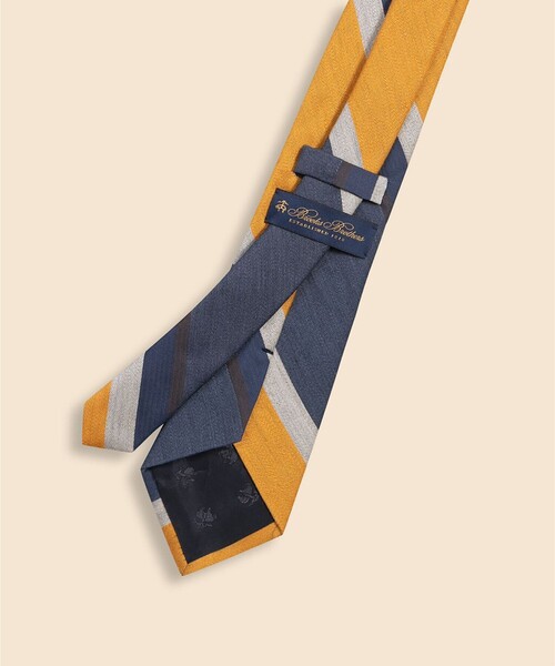 BROOKS BROTHERS(ブルックスブラザーズ)の「リネン/シルク ワイドストライプタイ(ネクタイ・メンズ・オリーブ/イエロー・ONE SIZE)」の3枚目の写真