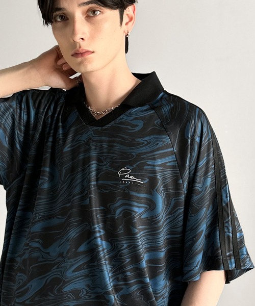 Java(ジャバ)の「《JaVaジャバコラボ》「私戦を制す。」ラインストーン使い総柄ゲーム半袖Tシャツ(Tシャツ/カットソー・メンズ・ブラウン/ブルー・MEDIUM/LARGE/SMALL)」の10枚目の写真