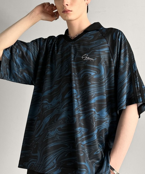 Java(ジャバ)の「《JaVaジャバコラボ》「私戦を制す。」ラインストーン使い総柄ゲーム半袖Tシャツ(Tシャツ/カットソー・メンズ・ブラウン/ブルー・MEDIUM/LARGE/SMALL)」の21枚目の写真