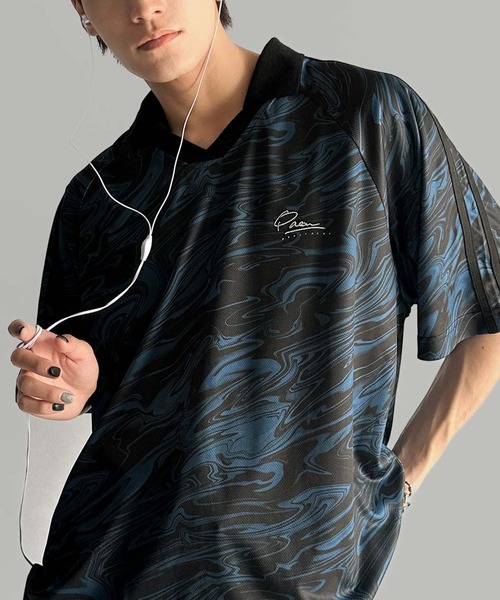 Java(ジャバ)の「《JaVaジャバコラボ》「私戦を制す。」ラインストーン使い総柄ゲーム半袖Tシャツ(Tシャツ/カットソー・メンズ・ブラウン/ブルー・MEDIUM/LARGE/SMALL)」の19枚目の写真