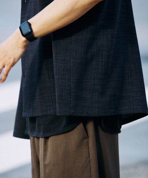 JOURNAL STANDARD relume（ジャーナルスタンダード　レリューム）の「TECH CANVAS バンドカラー 半袖シャツ（シャツ/ブラウス・メンズ・ブラック/アイボリー/クリアブルー/ライトグレー・SMALL/MEDIUM/LARGE）」の15枚目の写真