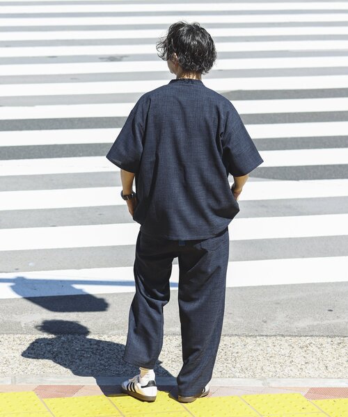 JOURNAL STANDARD relume（ジャーナルスタンダード　レリューム）の「TECH CANVAS バンドカラー 半袖シャツ（シャツ/ブラウス・メンズ・ブラック/アイボリー/クリアブルー/ライトグレー・SMALL/MEDIUM/LARGE）」の16枚目の写真