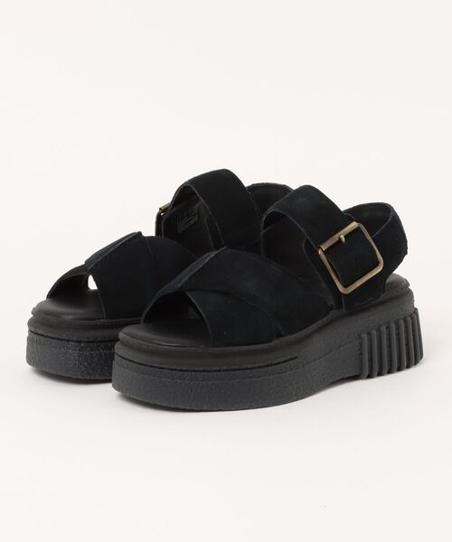Clarks(クラークス)の「Clarks クラークス EVAMAR WISH レディース厚底サンダル スエード レザー(エヴァマーウィッシュ)(サンダル・レディース・ブラック/ベージュ/ピンク・23.5cm/24.5cm/23.0cm/24.0cm/22.5cm)」の2枚目の写真