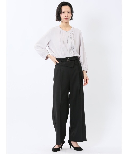m.f.editorial(エムエフエディトリアル)の「【UVケア 防シワ ウォッシャブル】m.f.エディトリアル レディース ウエストデザイン ワイドパンツ(その他パンツ・レディース・ベージュ/ブラック/グレー系その他2・LARGE/MEDIUM)」の19枚目の写真