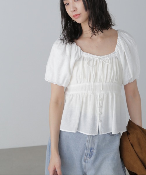 FREE'S MART（フリーズマート）の「◆2WAYオフショルブラウス（シャツ/ブラウス・レディース・ライトブルー/イエロー/ホワイト/ブラック・FREE）」の2枚目の写真