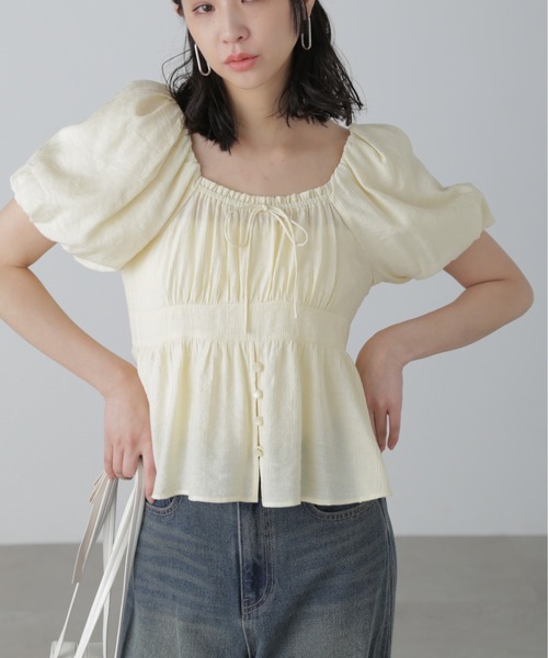 FREE'S MART（フリーズマート）の「◆2WAYオフショルブラウス（シャツ/ブラウス・レディース・ライトブルー/イエロー/ホワイト/ブラック・FREE）」の4枚目の写真