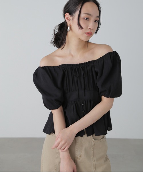 FREE'S MART（フリーズマート）の「◆2WAYオフショルブラウス（シャツ/ブラウス・レディース・ライトブルー/イエロー/ホワイト/ブラック・FREE）」の3枚目の写真