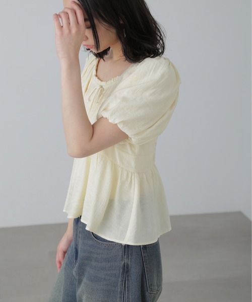 FREE'S MART（フリーズマート）の「◆2WAYオフショルブラウス（シャツ/ブラウス・レディース・ライトブルー/イエロー/ホワイト/ブラック・FREE）」の20枚目の写真