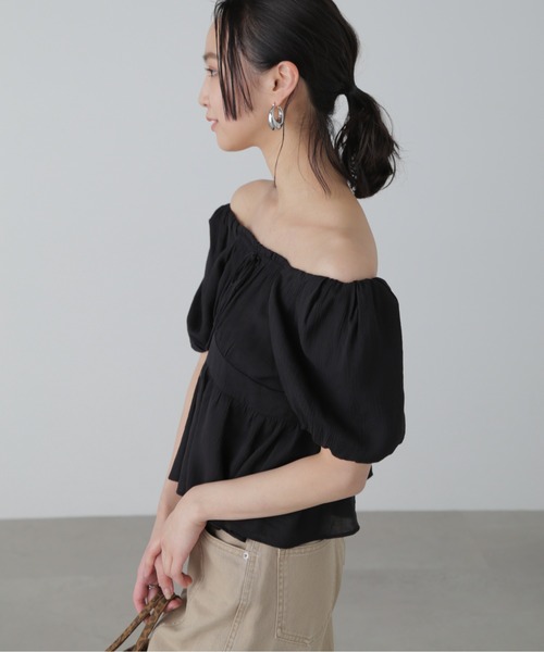 FREE'S MART（フリーズマート）の「◆2WAYオフショルブラウス（シャツ/ブラウス・レディース・ライトブルー/イエロー/ホワイト/ブラック・FREE）」の7枚目の写真