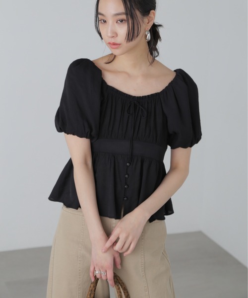 FREE'S MART（フリーズマート）の「◆2WAYオフショルブラウス（シャツ/ブラウス・レディース・ライトブルー/イエロー/ホワイト/ブラック・FREE）」の10枚目の写真