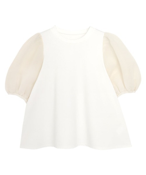 Pierrot（ピエロ）の「シアーダンボールドッキングフレアカットソー（Tシャツ/カットソー・レディース・オフホワイト/ブラック・M/L）」の10枚目の写真