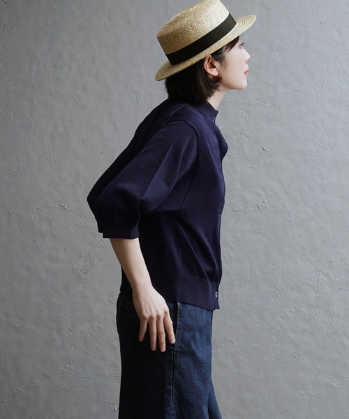 apartment department(アパートメントデパートメント)の「モックネック ニットカーディガン(カーディガン/ボレロ・レディース・杢グレー/ネイビー/ブラウン・M)」の4枚目の写真