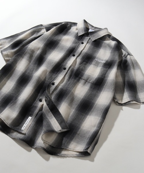 GERRY（ジェリー）の「【GERRY/ジェリー】 オンブレチェック 半袖シャツ（シャツ/ブラウス・メンズ・ブラック/マルチ/ホワイト/ブラウン・M/L/LL）」の17枚目の写真