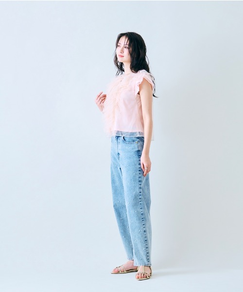 Audie a Muses（オーディアミューズ）の「チュールフリルブラウス（シャツ/ブラウス・レディース・オフホワイト/ブラック/ピンク・38/42）」の12枚目の写真