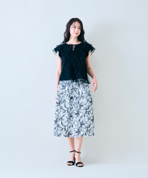 Audie a Muses（オーディアミューズ）の「チュールフリルブラウス（シャツ/ブラウス・レディース・オフホワイト/ブラック/ピンク・38/42）」の22枚目の写真