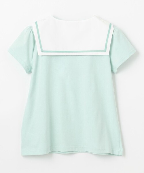 familiar ストライプ セーラーカラーTシャツ 100 セール】セーラーカラー Tシャツ（Tシャツ/カットソー）｜any