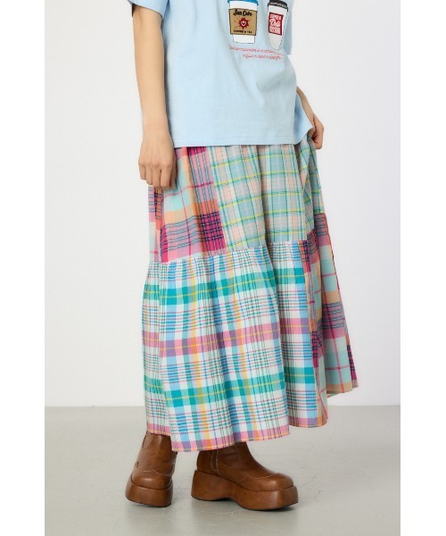 RODEO CROWNS WIDE BOWL（ロデオクラウンズワイドボウル）の「クレイジーチェックスカート（スカート・レディース・ブラック系その他/ブルー系その他/ピンク系その他・FREE）」の3枚目の写真
