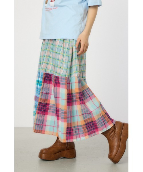 RODEO CROWNS WIDE BOWL（ロデオクラウンズワイドボウル）の「クレイジーチェックスカート（スカート・レディース・ブラック系その他/ブルー系その他/ピンク系その他・FREE）」の5枚目の写真