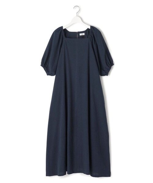 J.PRESS YORK STREET(ジェイプレスヨークストリート)の「【WOMEN】コットンワッシャーリラックス ワンピース(ワンピース・レディース・オレンジ系/ブラウン系/ピーコックグリーン系/ネイビー系・F)」の8枚目の写真