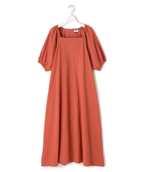 J.PRESS YORK STREET(ジェイプレスヨークストリート)の「【WOMEN】コットンワッシャーリラックス ワンピース(ワンピース・レディース・オレンジ系/ブラウン系/ピーコックグリーン系/ネイビー系・F)」の12枚目の写真