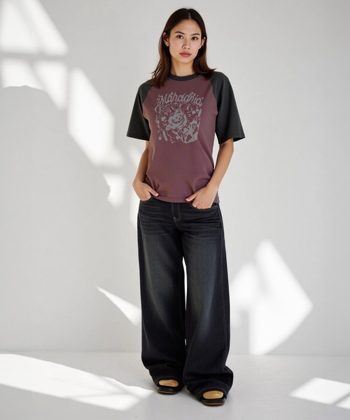 mahagrid/マハグリッド』ROSE RAGLAN TEE PURPLE /ローズ
