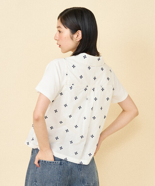 FREAK'S STORE（フリークスストア）の「インド 小花刺繍 襟付きリボンベスト＜セットアップ対応＞（ベスト・レディース・オフホワイト/ブルー/ブラック・ﾌﾘ-）」の12枚目の写真