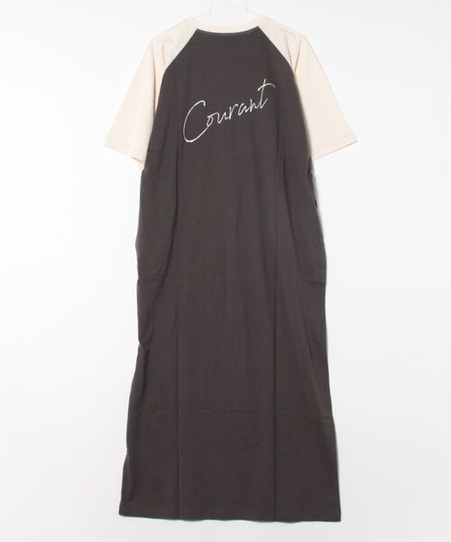 SUNFLOWER EIGHT(サンフラワーエイト)の「ラグランTシャツワンピ(ワンピース・レディース・アイボリー/チャコールグレー・M)」の21枚目の写真