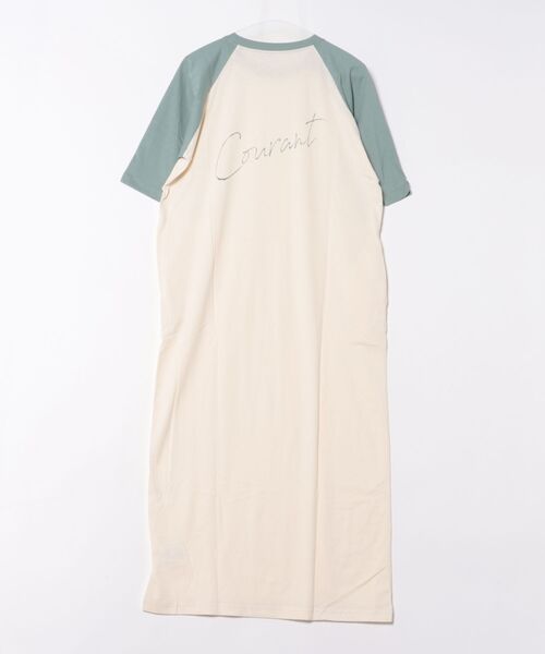 SUNFLOWER EIGHT(サンフラワーエイト)の「ラグランTシャツワンピ(ワンピース・レディース・アイボリー/チャコールグレー・M)」の22枚目の写真