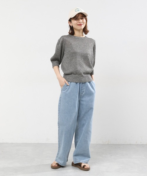 studio CLIP(スタディオクリップ)の「7ゲージアソートタックスリーブプルオーバー(ニット/セーター・レディース・その他1/ブラウン/アイボリー・FREE)」の9枚目の写真