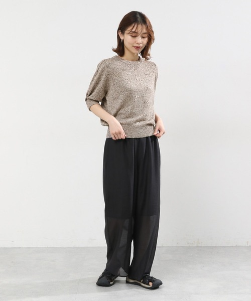 studio CLIP(スタディオクリップ)の「7ゲージアソートタックスリーブプルオーバー(ニット/セーター・レディース・その他1/ブラウン/アイボリー・FREE)」の14枚目の写真