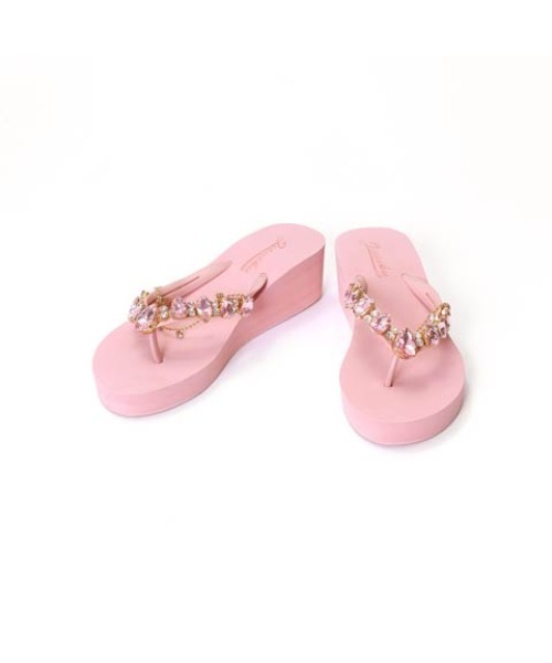 DAZZY（デイジー）の「ヒールドロップビジュービーチサンダル（サンダル・レディース・ブラック/ピンク・23.0cm/24.0cm/25.0cm）」の3枚目の写真
