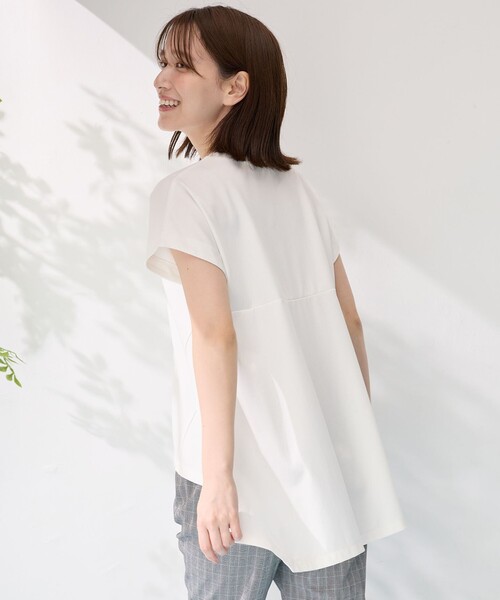 ANY(エニィ)の「シルケットスムースチュニック(Tシャツ/カットソー・レディース・ホワイト系/ブラック系/ダークブラウン系/イエロー系・4)」の10枚目の写真