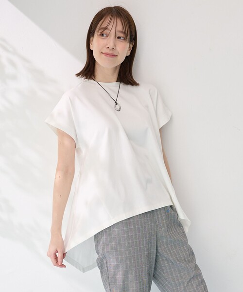 ANY(エニィ)の「シルケットスムースチュニック(Tシャツ/カットソー・レディース・ホワイト系/ブラック系/ダークブラウン系/イエロー系・4)」の11枚目の写真
