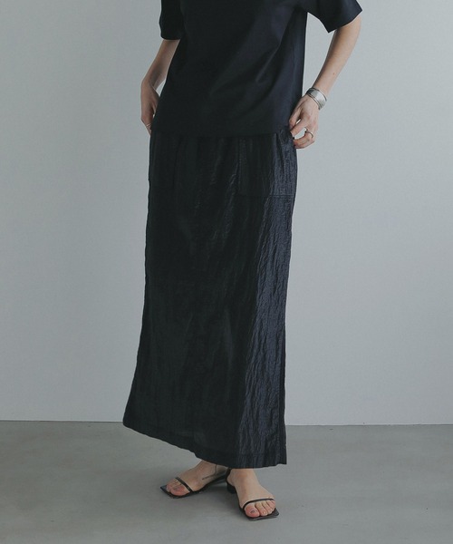 SHEER STRAIGHT GATHER SKIRT