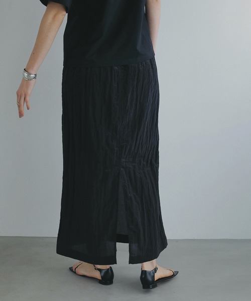 セール】SHEER STRAIGHT GATHER SKIRT（スカート）｜MANOF