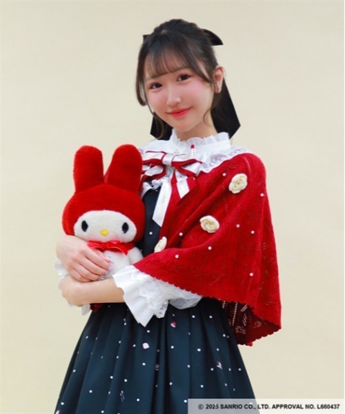 axes femme（アクシーズファム）の「マイメロディ／ニットケープ（カーディガン/ボレロ・レディース・ピンク/レッド・FREE）」の9枚目の写真