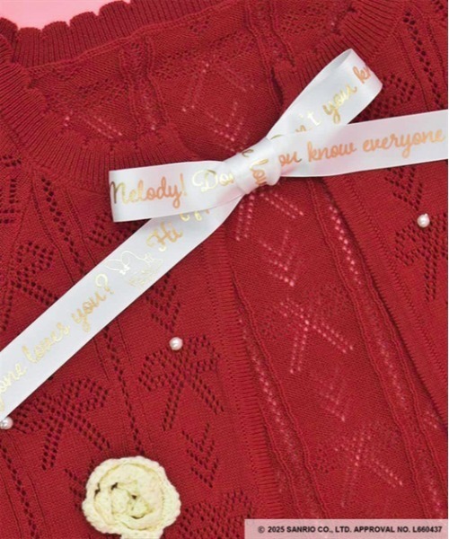 axes femme（アクシーズファム）の「マイメロディ／ニットケープ（カーディガン/ボレロ・レディース・ピンク/レッド・FREE）」の6枚目の写真