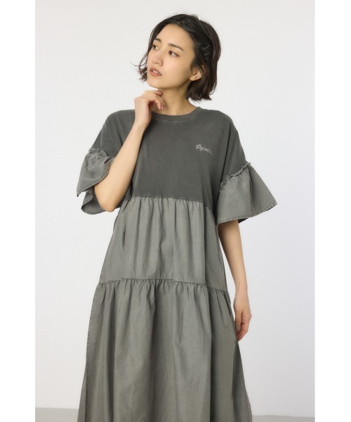 RODEO CROWNS WIDE BOWL（ロデオクラウンズワイドボウル）の「ピグメントドッキングティアードワンピース（ワンピース・レディース・グリーン/ブラック/ライトピンク/オフホワイト・FREE）」の22枚目の写真