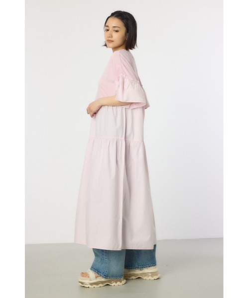 RODEO CROWNS WIDE BOWL（ロデオクラウンズワイドボウル）の「ピグメントドッキングティアードワンピース（ワンピース・レディース・グリーン/ブラック/ライトピンク/オフホワイト・FREE）」の14枚目の写真