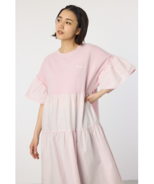 RODEO CROWNS WIDE BOWL（ロデオクラウンズワイドボウル）の「ピグメントドッキングティアードワンピース（ワンピース・レディース・グリーン/ブラック/ライトピンク/オフホワイト・FREE）」の12枚目の写真