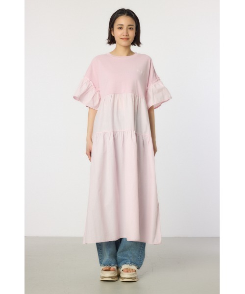 RODEO CROWNS WIDE BOWL（ロデオクラウンズワイドボウル）の「ピグメントドッキングティアードワンピース（ワンピース・レディース・グリーン/ブラック/ライトピンク/オフホワイト・FREE）」の11枚目の写真