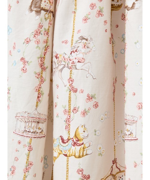 PINK HOUSE（ピンクハウス）の「メリーゴーラウンドプリントスカート（スカート・レディース・モカ/ブラック/スカイブルー/アイボリー・フリー）」の5枚目の写真