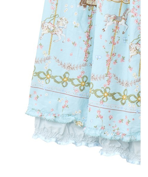 PINK HOUSE（ピンクハウス）の「メリーゴーラウンドプリントスカート（スカート・レディース・モカ/ブラック/スカイブルー/アイボリー・フリー）」の7枚目の写真