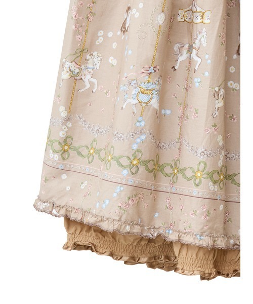 PINK HOUSE（ピンクハウス）の「メリーゴーラウンドプリントスカート（スカート・レディース・モカ/ブラック/スカイブルー/アイボリー・フリー）」の8枚目の写真