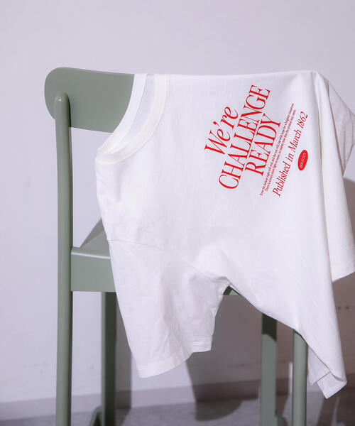 N.(N. Natural Beauty Basic)(エヌエヌナチュラルビューティーベーシック)の「レタリングロゴTシャツ(Tシャツ/カットソー・レディース・ピンク/ベージュ/オフホワイト・MEDIUM)」の4枚目の写真